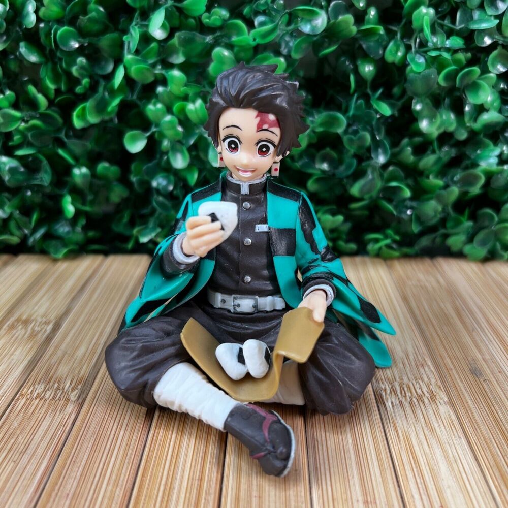 Anime Figure for Slayer Demo Kimetsu no Yaiba Tanjirou Kamado Eat Rice Balls